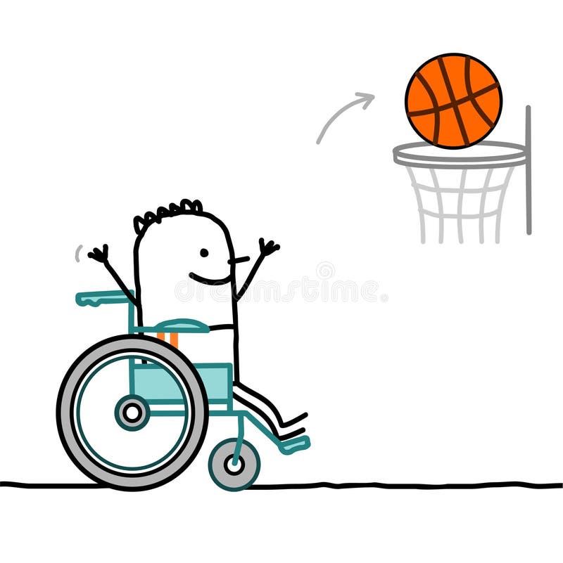 Niño Discapacitado En Silla De Ruedas Jugando Al Baloncesto Ilustración del  Vector - Ilustración de caracteres, silla: 205636588
