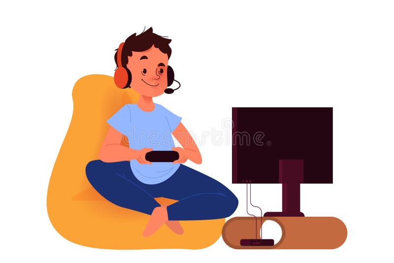 Nino Feliz En El Sofa Con Controlador De Consola Videojuego Infantil Ilustracion Del Vector Ilustracion De Gente Revelador 173726676