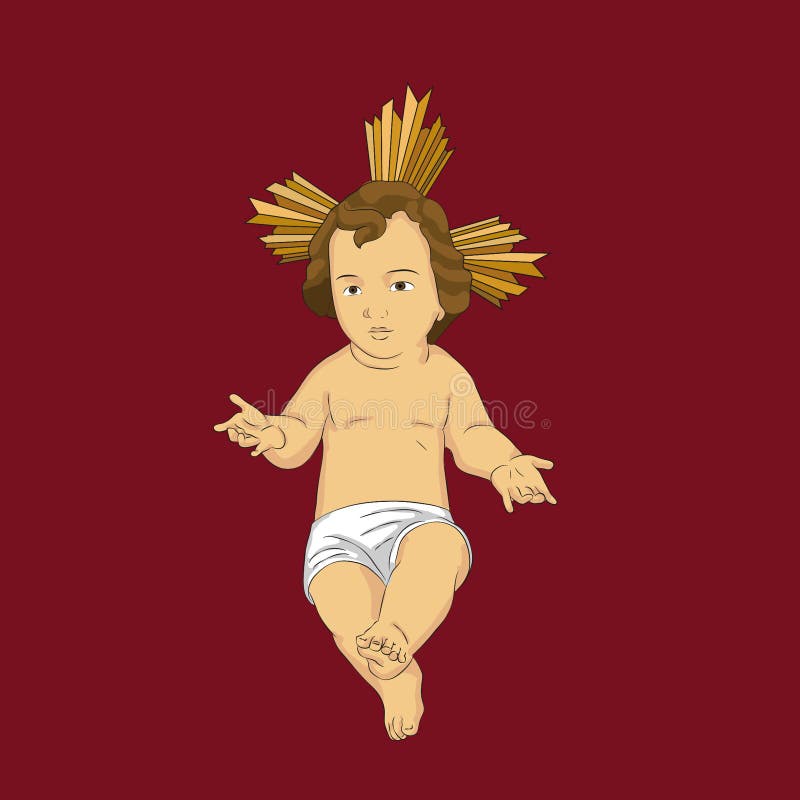 Natividad Bebe Jesus En La Caricatura Del Crib Manger Ilustracion Del Vector Ilustracion De Advenimiento Vacaciones