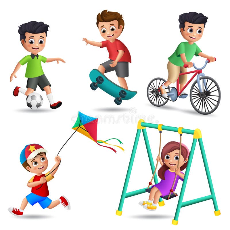 Ni?os que juegan los caracteres del vector fijados Muchachos jovenes y actividades al aire libre y deportes que juegan felices de ilustración del vector Ni?os que juegan los caracteres del vector fijados Muchachos jovenes y actividades al aire libre y deportes que juegan felices de ilustración del vector