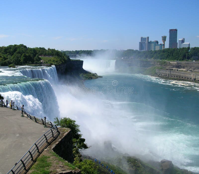 Niagara Falls with Canada in Background Stock Image - Image of tourism, skyline: 4530401 Niagara Falls with Canada in Background Stock Image - Image of tourism, skyline: 4530401