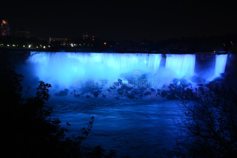 Niagara Falls at Night Horseshoe Falls Stock Image Image of canada