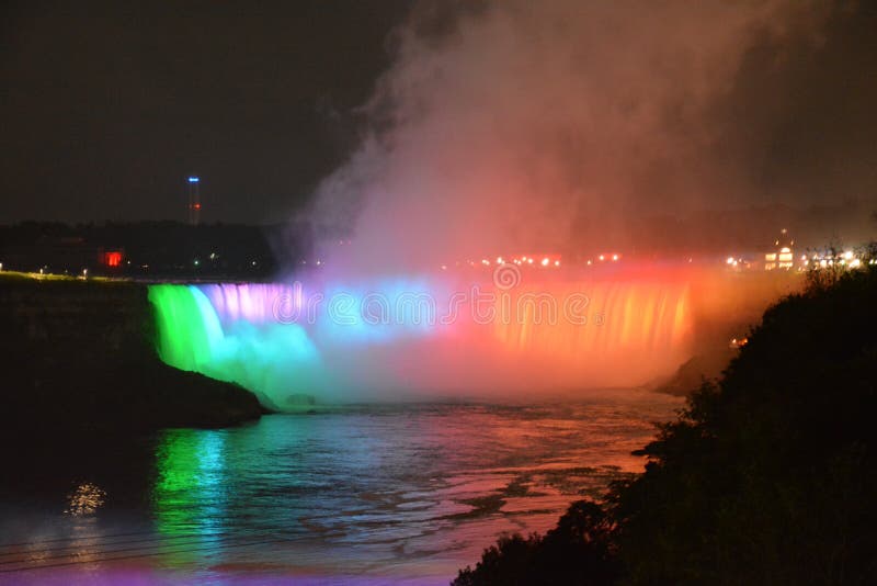 Horseshoe Falls at Night stock photo. Image of crestline 2602028