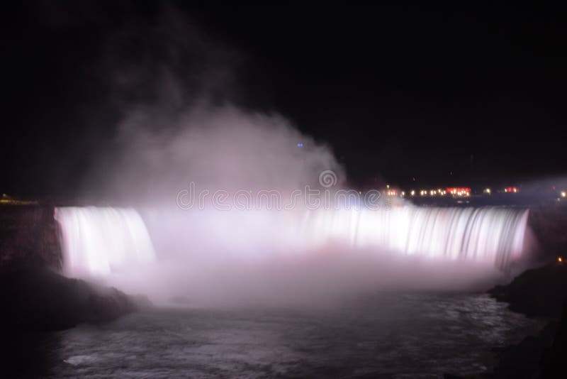 Niagara Falls at Night Horseshoe Falls Stock Photo Image of canada