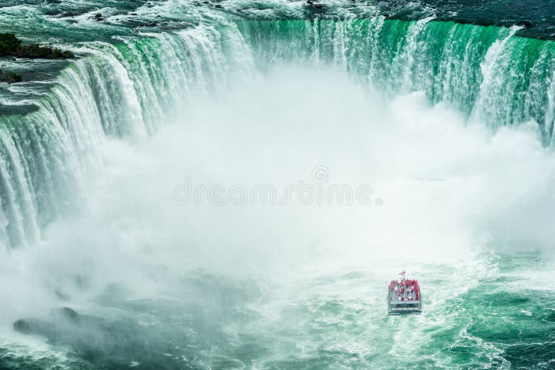 Niagara Falls with Passenger Ship stock photos