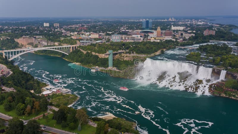 Niagara Falls view from Skylon Tower stock video footage