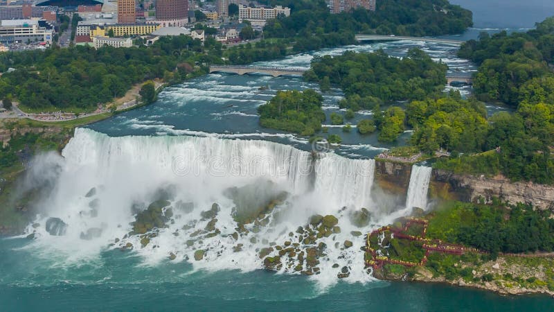Niagara Falls view from Skylon Tower stock video