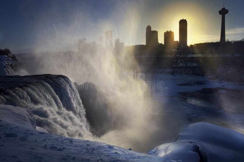 Niagara Falls Winter Sunset stock images Niagara Falls Winter Sunset stock images