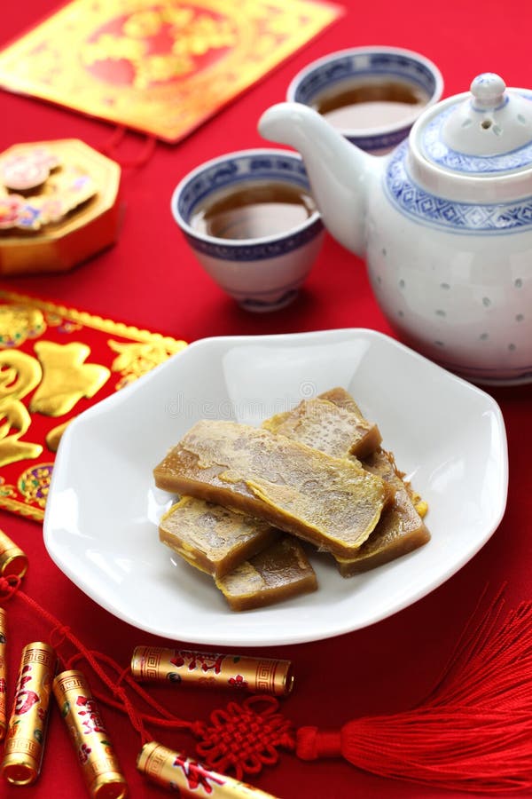 Nian Gao, Chinese New Year Rice Cake Stock Image - Image of dish ...