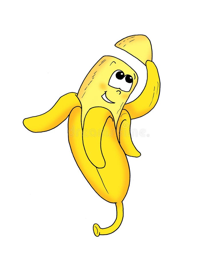 Nice Banana Cartoon Isolated Stock Photo - Illustration of character ...