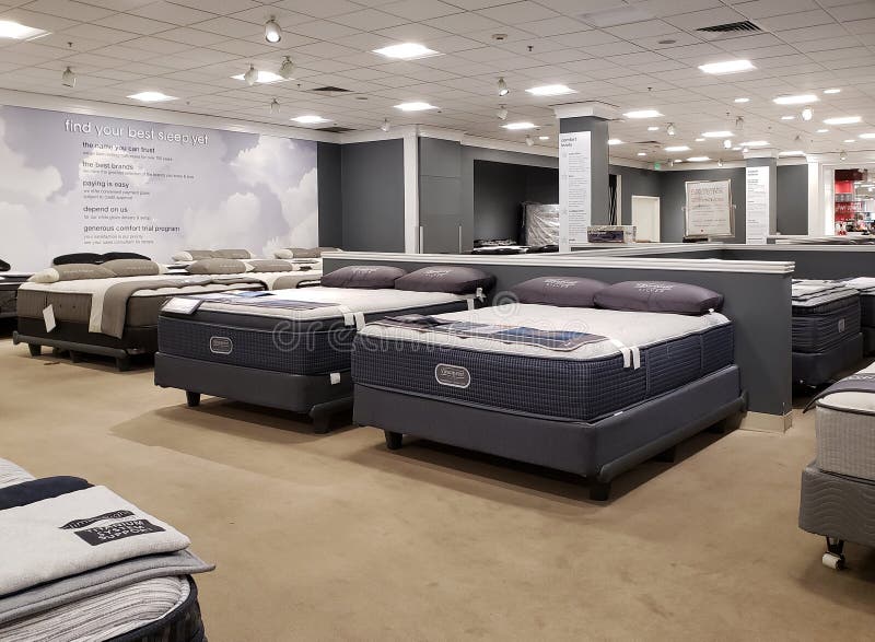 Nice Beds And Mattresses For Sale At Store Macy S Editorial Image