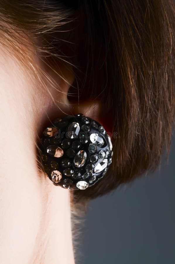 Nice black earring stock image. Image of feminine, sensuality 37095519
