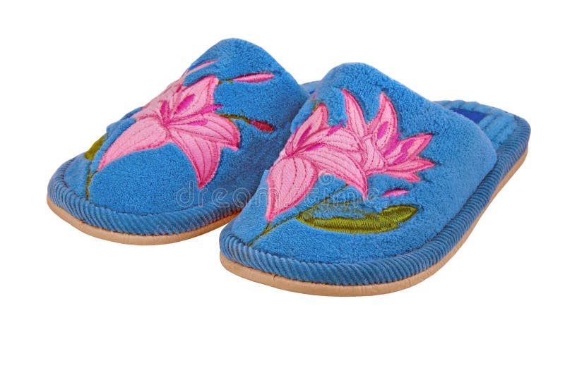 Nice bright child house slippers isolated stock photos