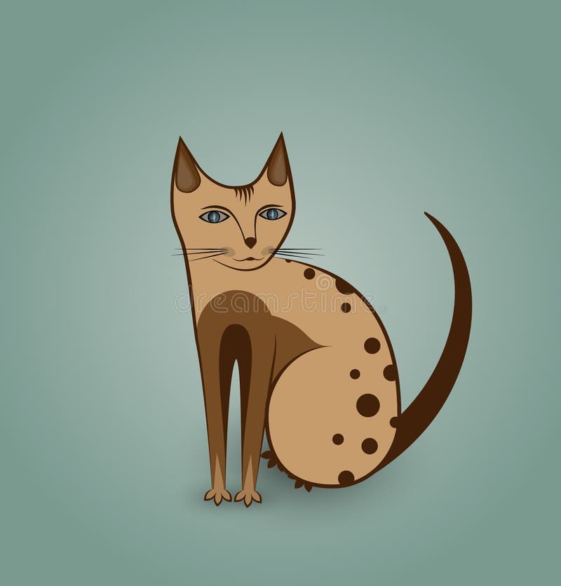 Nice cat illustration stock vector. Illustration of animal 57015713