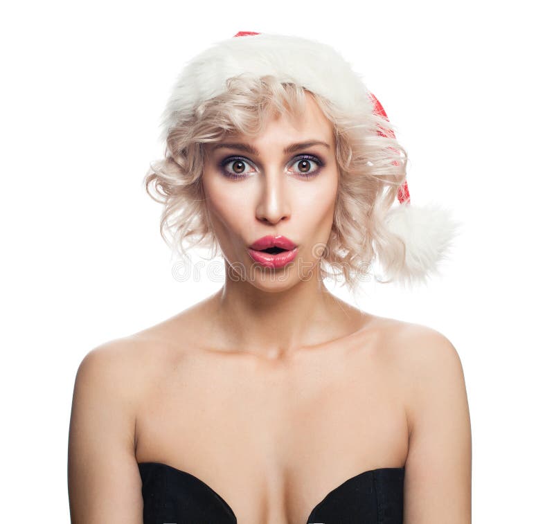 Nice Christmas Model Woman Isolated