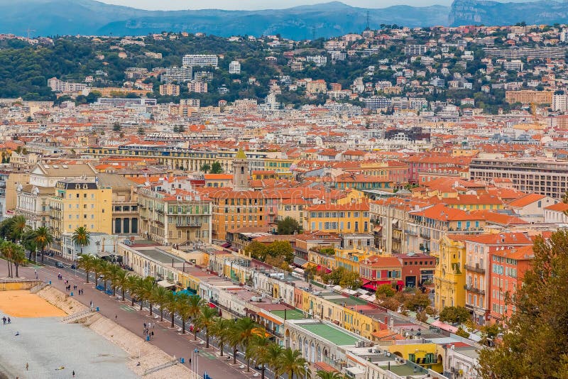 Nice City Coastline on the Mediterranean Sea Editorial Image - Image of ...