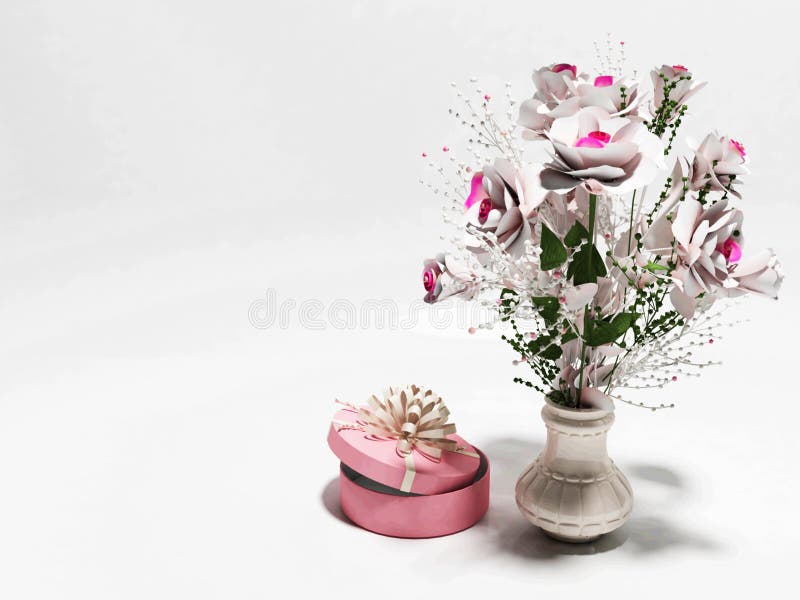 Nice flowers in the vase stock illustration. Illustration of bundle