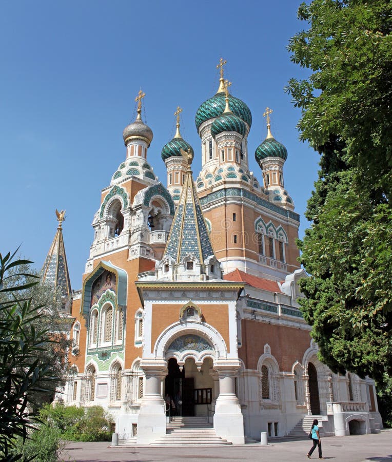 St Nicholas Russian Orthodox Cathedral. Nice, France Editorial 