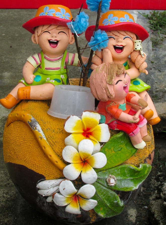 Nice funny colorful figures in asian garden stock image Nice funny colorful figures in asian garden stock image