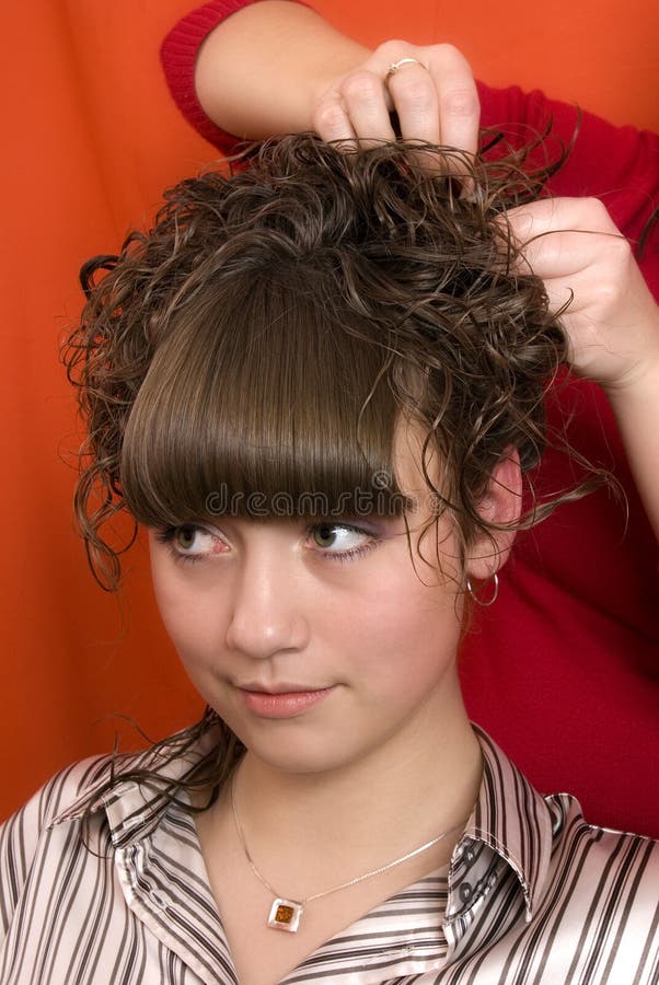 Nice girl in a hairdressing salon
