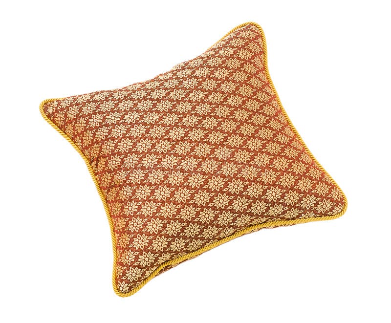 Nice handmade brown pillow isolated royalty free stock images