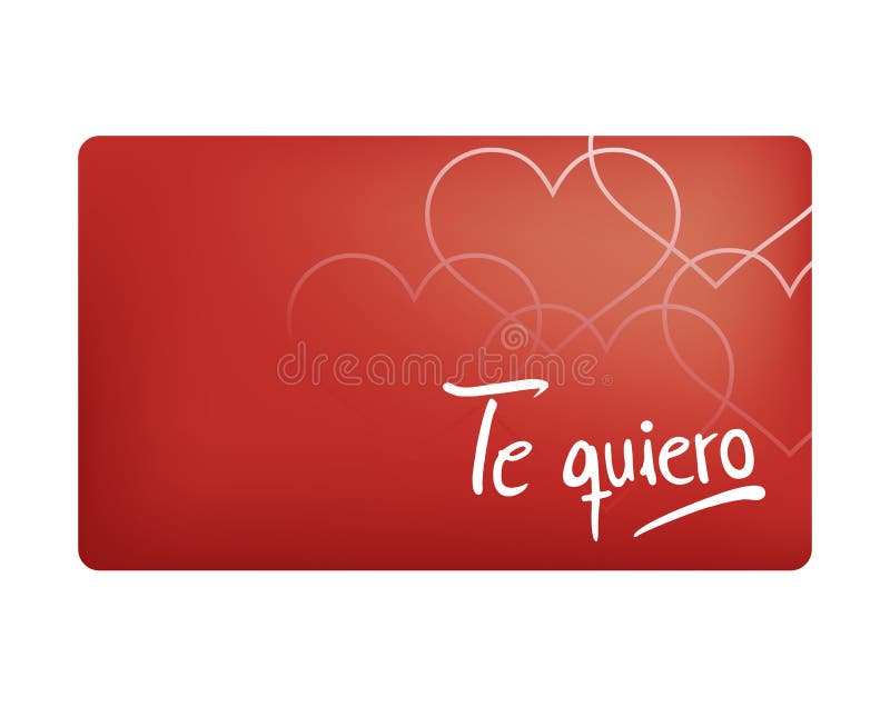 Nice I love you red card in spanish royalty free illustration