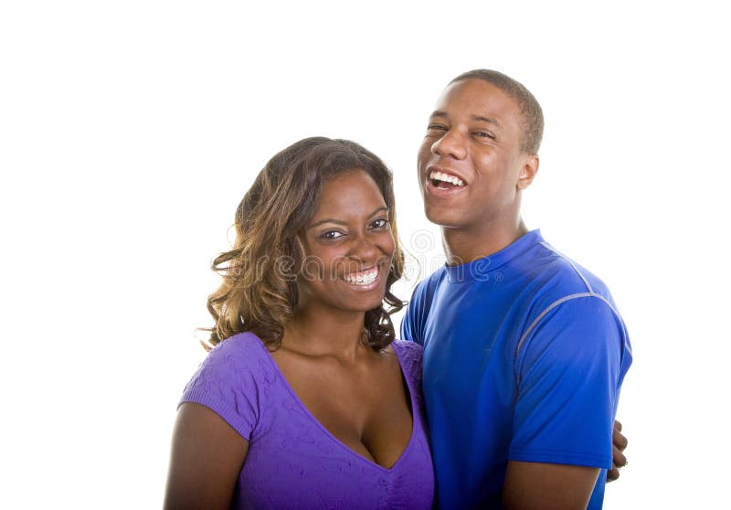 Nice Looking Black Couple Laughing