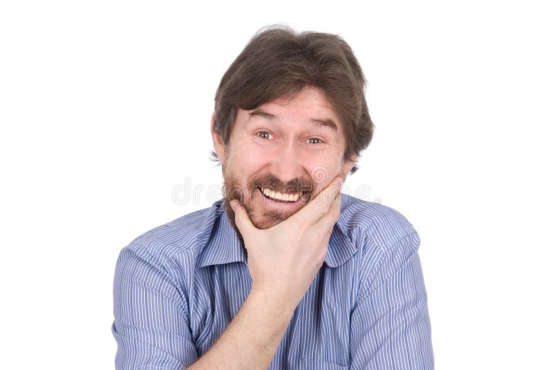 The nice man smiles royalty free stock photos