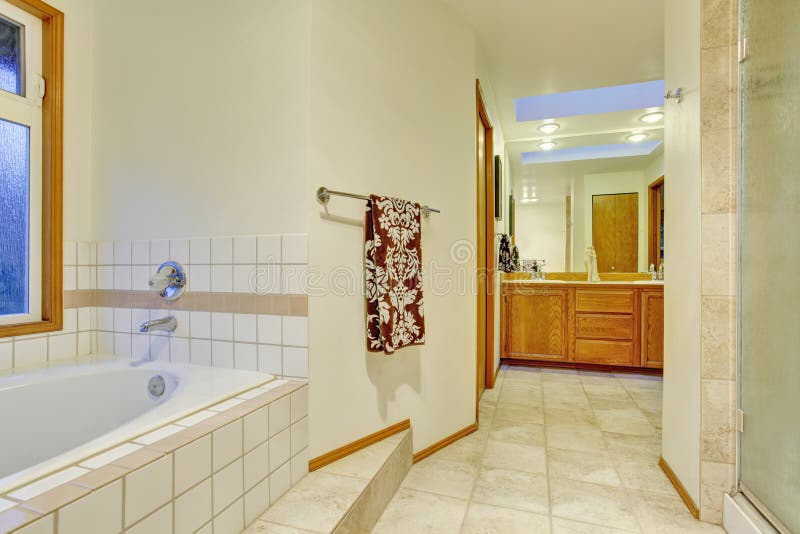 Nice Master Bathroom with Jacuzzi Tub. Stock Image Image of house