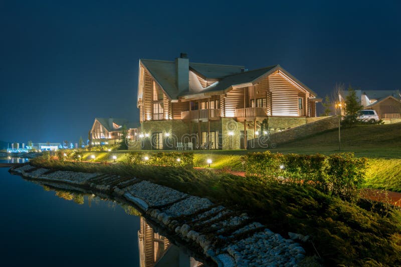 Nice Modern House Near Lake Stock Image Image of dark, nature 57683749