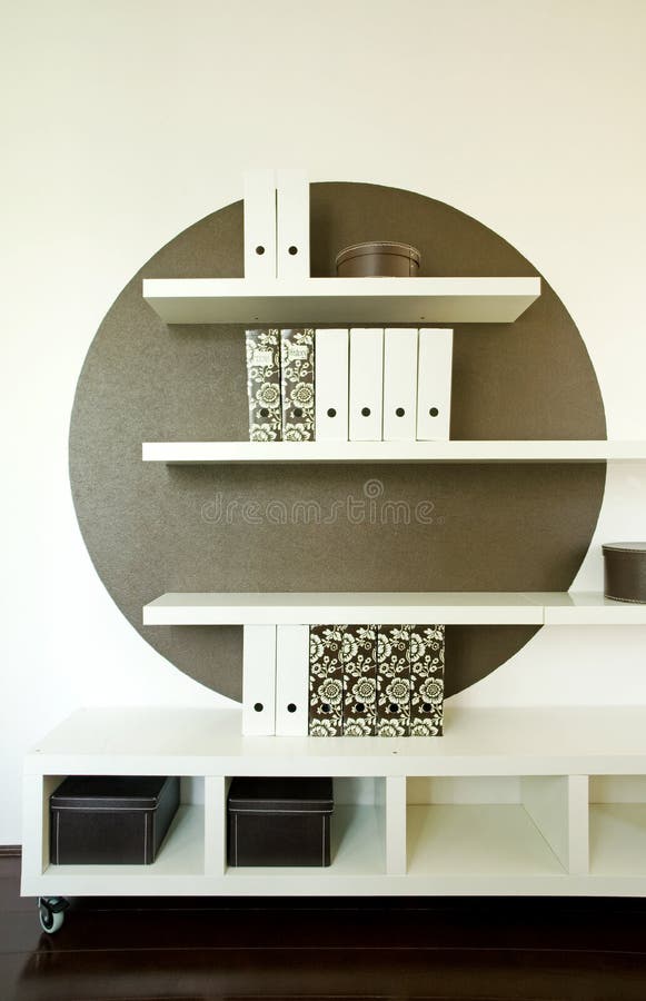 Nice modern shelves stock image. Image of indoors, abstract 38054045