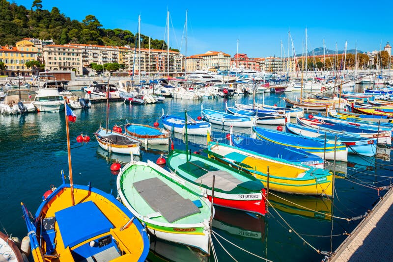 Nice port with boats, France