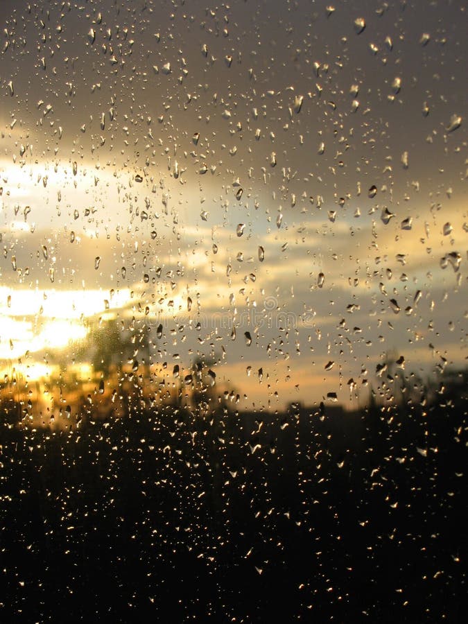 Nice raindrops after rain stock photo. Image of window 2353136