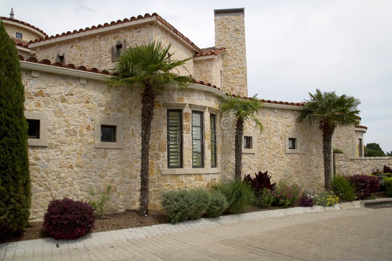 A nice rock house in suburban