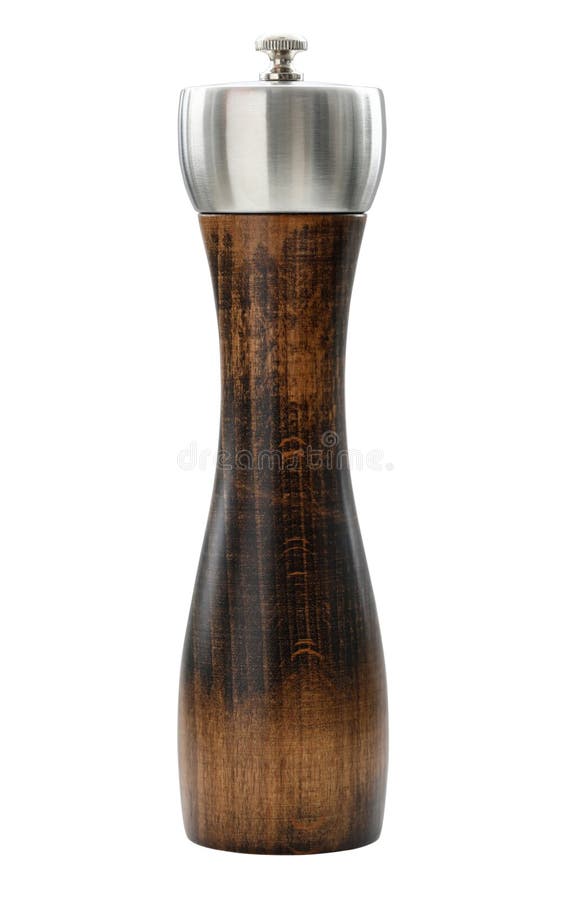 Nice smooth wooden pepper grinder isolated on white royalty free stock images Nice smooth wooden pepper grinder isolated on white royalty free stock images
