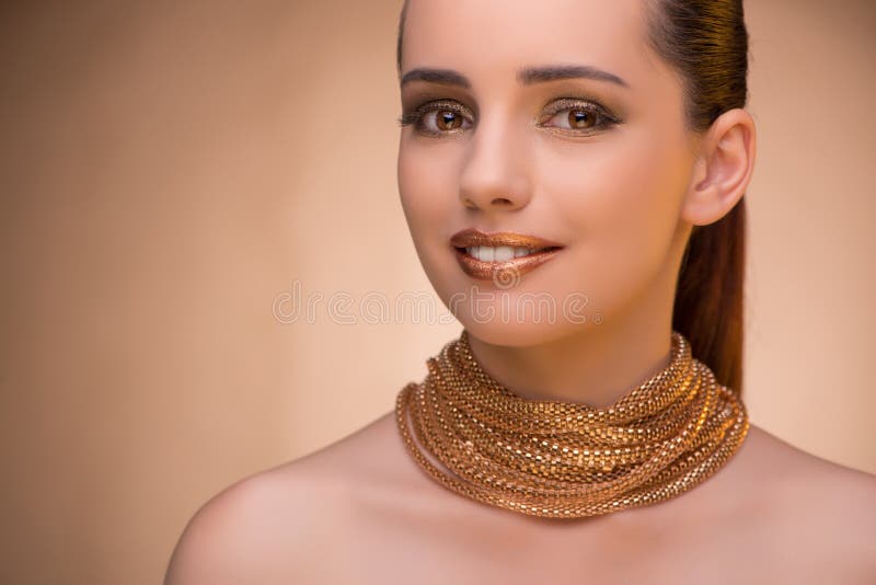The Nice Woman Wearing Elegant Jewellery Stock Photo Image of