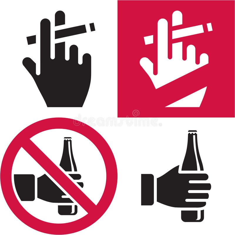 Nichtraucher. Kein alkoholisches Getränk. vektor abbildung Nichtraucher. Kein alkoholisches Getränk. vektor abbildung