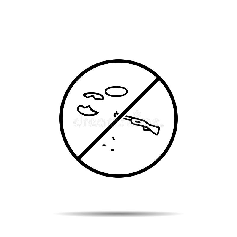 Nicio pictogramă pentru vânătorul de arme. simplu vector de contur vectorial al interdicției de a interzice aventurile, interdicți vector illustration