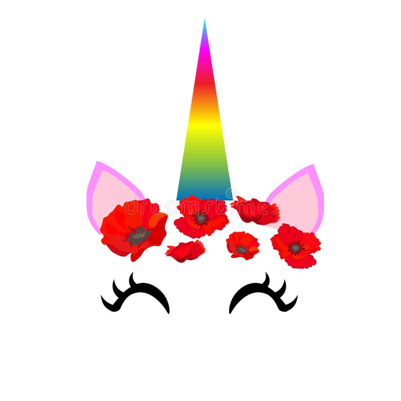 Nicorn utilisant la couronne florale d'isolement sur le fond blanc Imagination, créature mythique, caractère mignon, fabulation, illustration libre de droits Nicorn utilisant la couronne florale d'isolement sur le fond blanc Imagination, créature mythique, caractère mignon, fabulation, illustration libre de droits