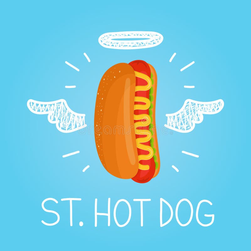 Niebiański hot dog pojęcia ` St hot dog ` ilustracja wektor Niebiański hot dog pojęcia ` St hot dog ` ilustracja wektor