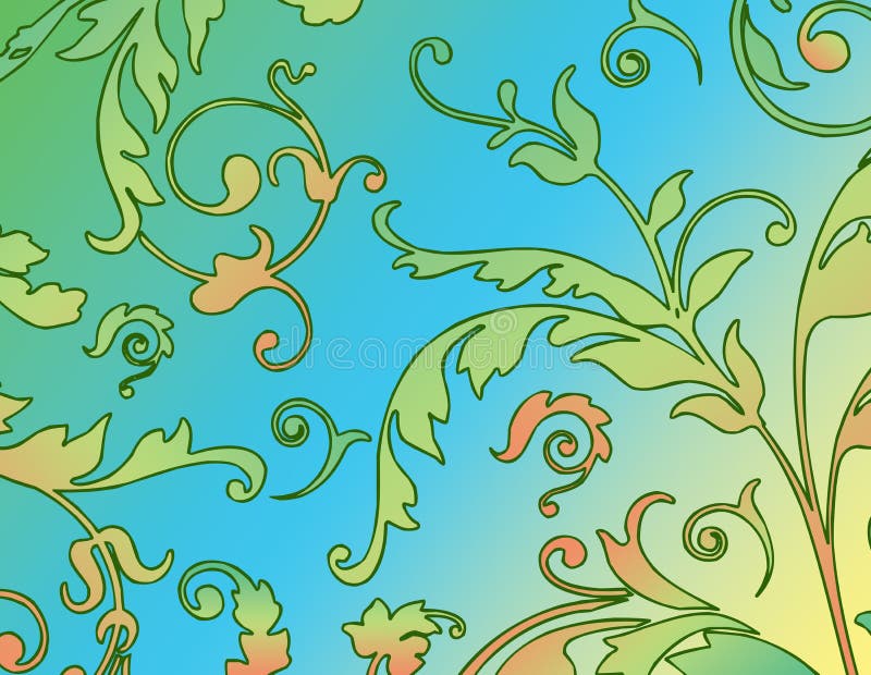 niebieska green kwiecista tło ilustracja wektor niebieska green kwiecista tło ilustracja wektor