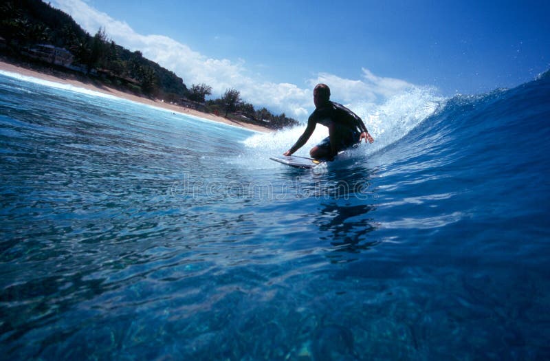 Niebieski bodyboard Hawaii surfingu