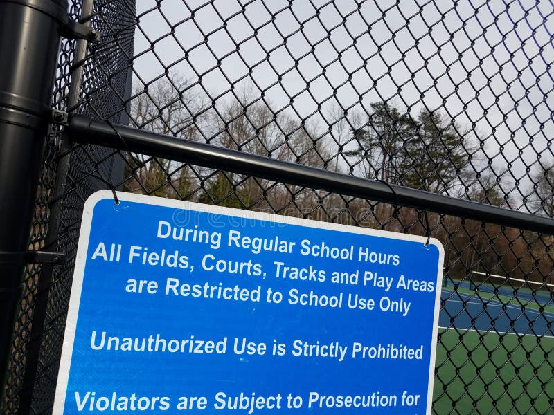 Blue during regular school hours courts restricted to school use only warning. Blue during regular school hours courts restricted to school use only warning