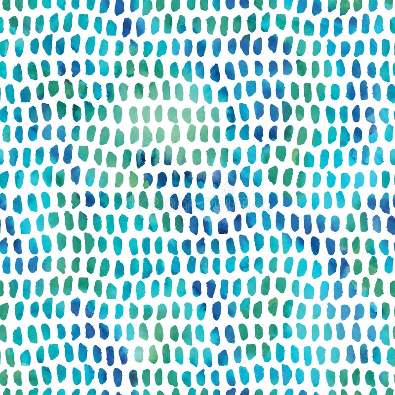 Niebieski zielony akwarela abstrakcyjny wzór geometryczny na białym tle dla tkaniny, tapety