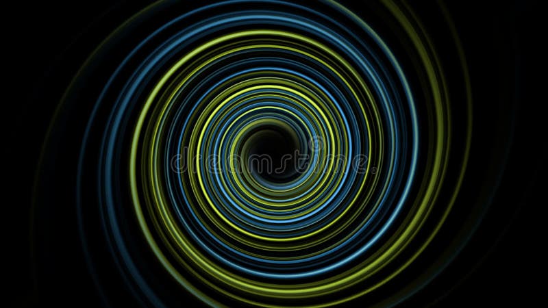 Niebieski żółty wiropłat spiralny tło z blaskiem