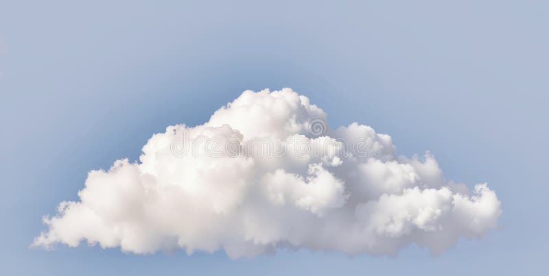 Niebieskie niebo z jedną wielką chmurą flufy ilustracji