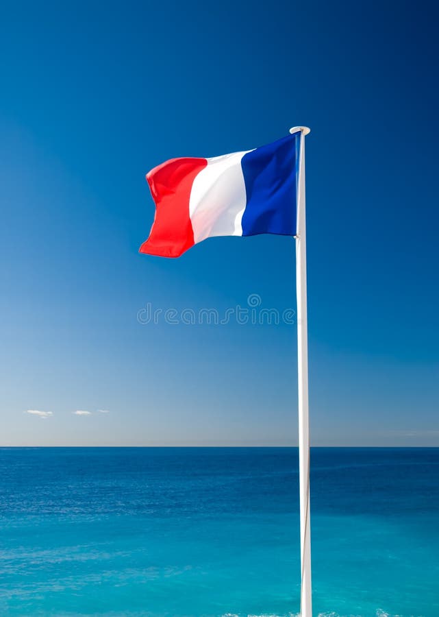 niebieskie tło flagi francuski denny niebo obrazy stock niebieskie tło flagi francuski denny niebo obrazy stock