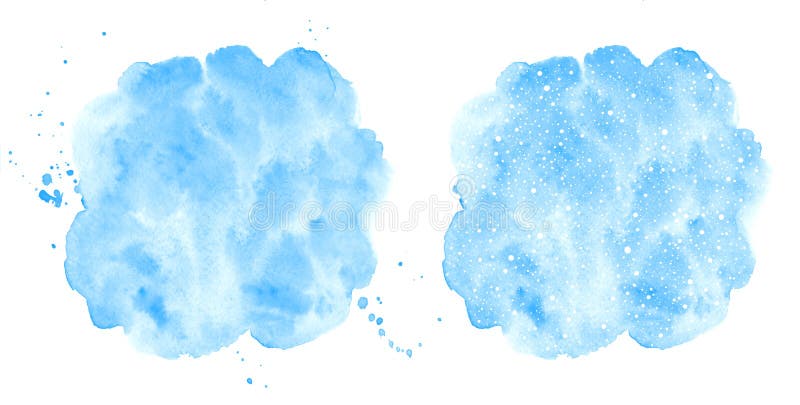 Niebieskie tło wodne z opadającym śniegiem, okrągły kształt
