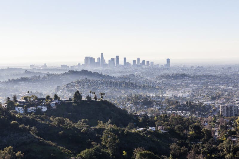 Misty early morning in downtown Los Angeles. Misty early morning in downtown Los Angeles.