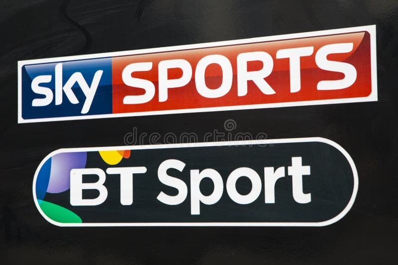 Niebo sporty i BT sport logowie fotografia royalty free Niebo sporty i BT sport logowie fotografia royalty free